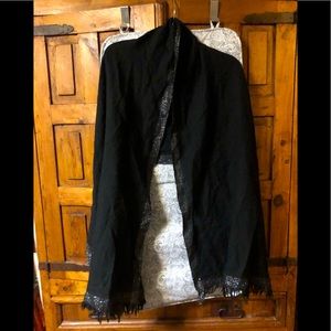 Black Shawl with Silver Trim
